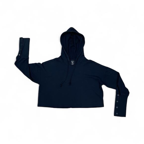 Nike Dri-FIT Long-Sleeve Cropped Pullover Hoodie Women’s Small Button Sleeved - Picture 1 of 11